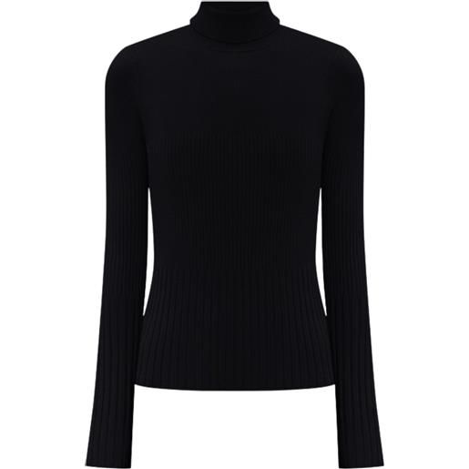 Twinset milano  maglia dolcevita a coste nera