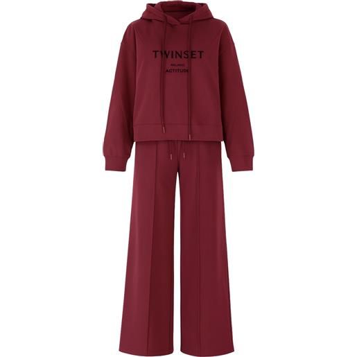 Twinset actitude  completo felpa e pantaloni wide leg