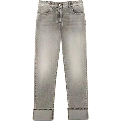 TWINSET jeans straight fit con risvolto