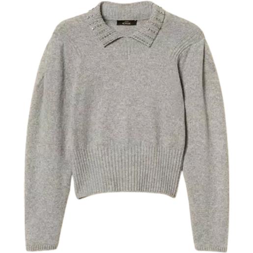 TWINSET maglia a polo in filato riciclato