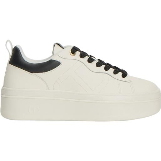 TWINSET sneakers platform in pelle con logo