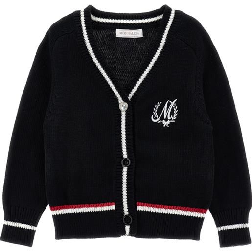 Monnalisa cardigan ricamo logo bottoni
