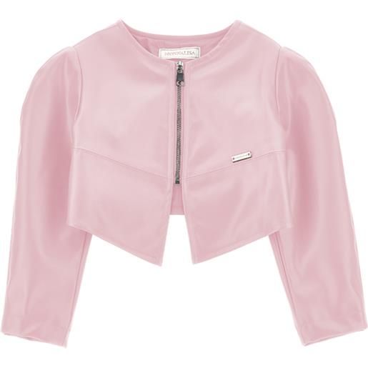 Monnalisa bolero tessuto spalmato con zip