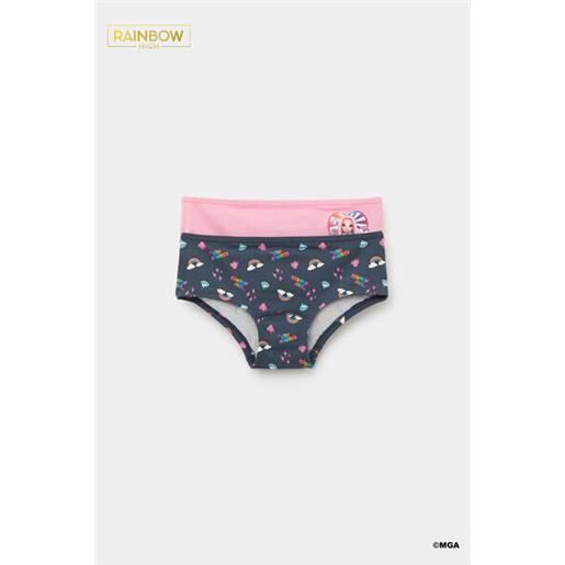 Tezenis 2 paia culotte bimba cotone rainbow high bambina nero