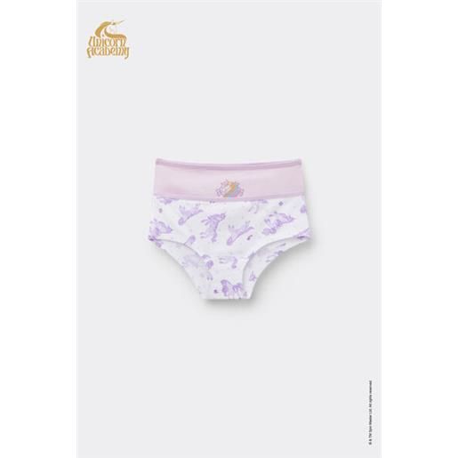 Tezenis 2 paia culotte bimba cotone unicorn academy bambina viola