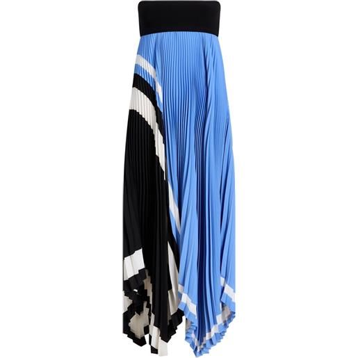 Proenza Schouler abito elegante asimmetrico con plissettatura - blu