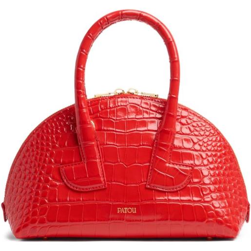 Patou borsa le Patou bowling goffrata effetto coccodrillo - rosso