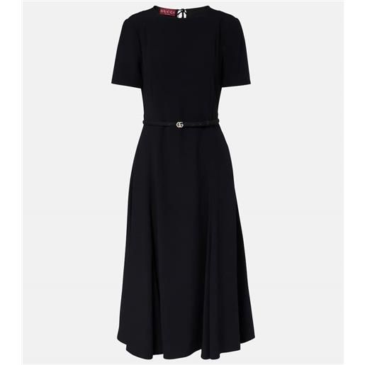 Gucci abito midi double g con cintura