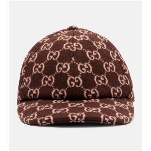 Gucci cappello da baseball in canvas gg di lana