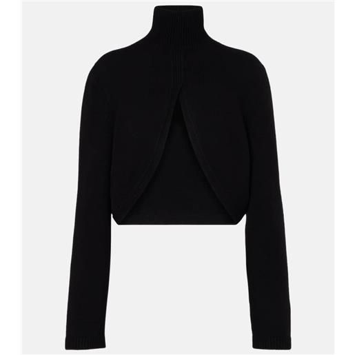 Alaia alaã¯a pullover cropped in maglia di misto cashmere