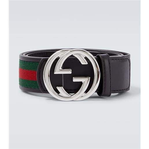Gucci cintura interlocking g web in pelle