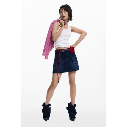 Desigual gonna corta di jeans con cintura