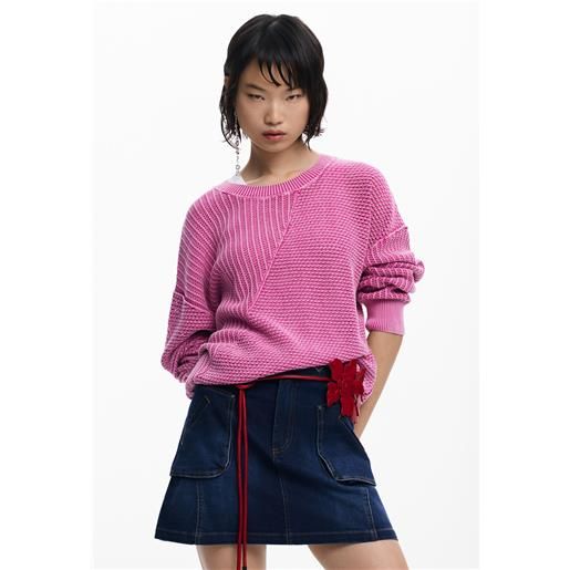 Desigual maglione in maglia ricamata