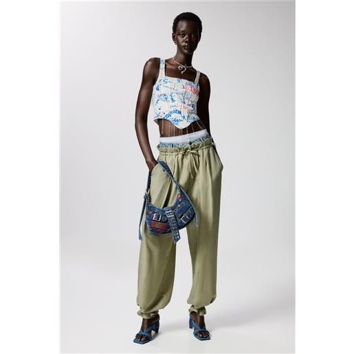 Desigual pantalone lungo ibrido a quadri