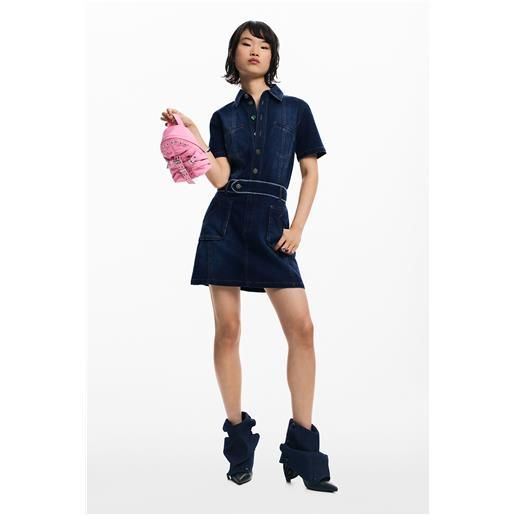 Desigual abito corto di jeans con cintura