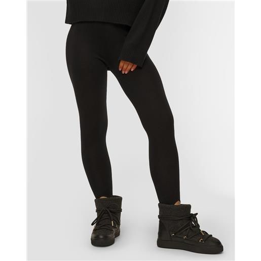 Allude leggings neri in lana e cashmere da donna Allude