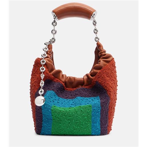 Loewe borsa squeeze mini in pelle con perline
