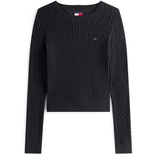 TOMMY JEANS maglione girocollo cable essential donna