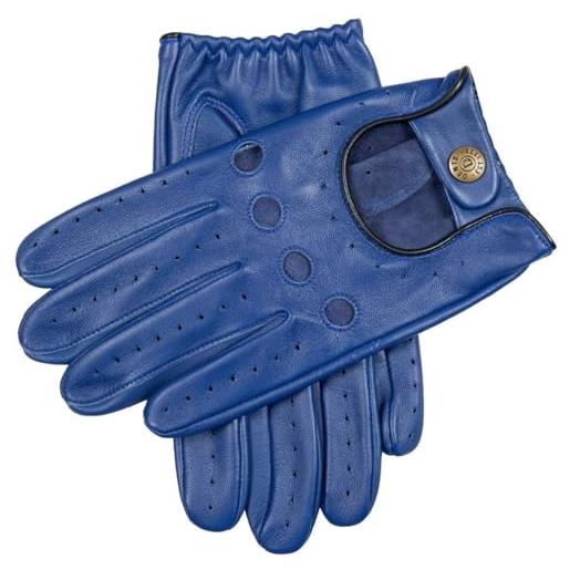 Dents delta classic - guanti da guida da uomo, in pelle, colore: blu reale/nero, blu, s