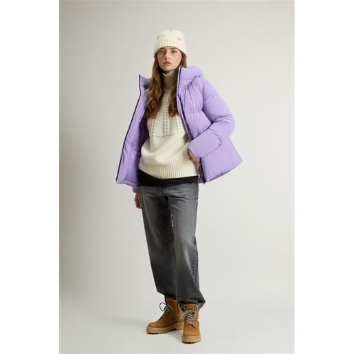 Woolrich donna piumino cloud in nylon elasticizzato con finitura opaca lilla taglia xxs