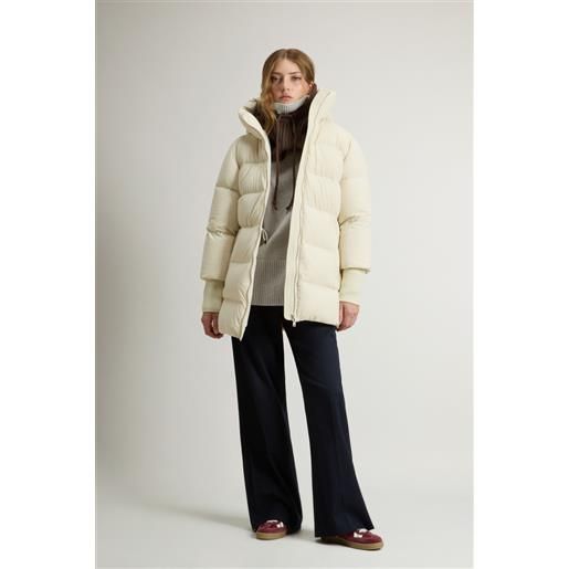 Woolrich donna piumino cloud in nylon elasticizzato con finitura opaca bianco taglia xxs