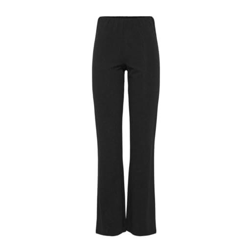 PIECES pcpaige hw flared pants bc pantaloni in tessuto, black/detail: silver lurex, xs donna