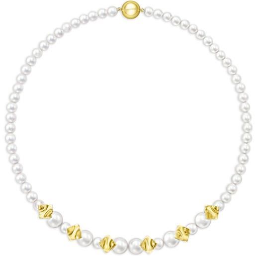 TASAKI collana m/g tasaki square leaf in oro giallo 18 carati con perle d'acqua dolce - bianco
