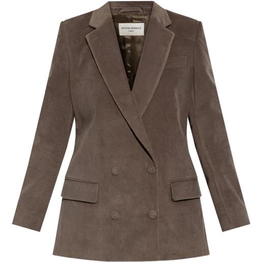Officine Generale double-breasted corduroy jacket - toni neutri