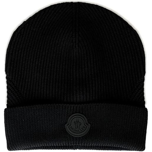 Moncler berretto a coste - nero