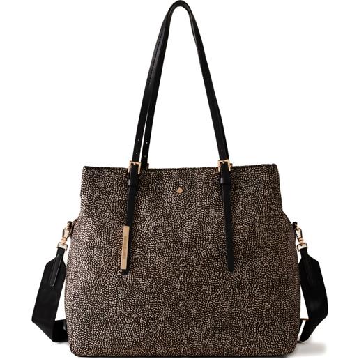 Borbonese borsa tote l'école con stampa - marrone