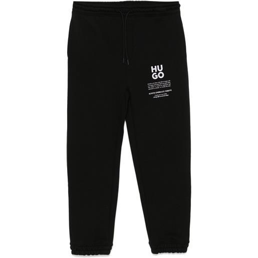HUGO pantaloni sportivi con stampa - nero