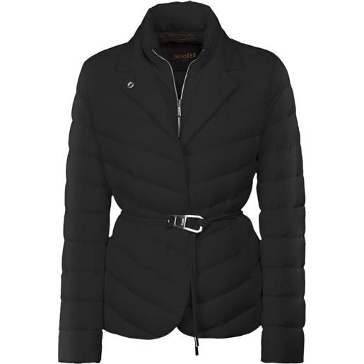 Moorer piumino con cintura - nero