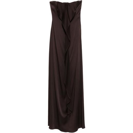 Amsale abito senza spalline - marrone