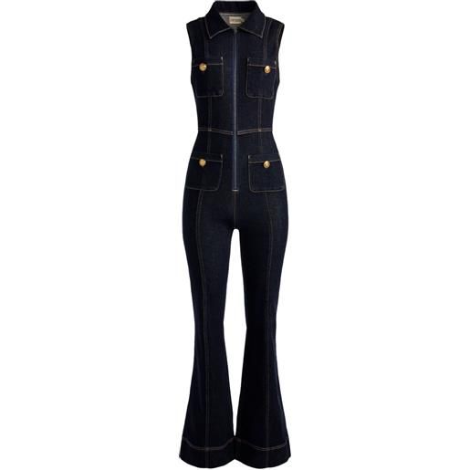 alice + olivia tuta intera rachel smanicata - blu