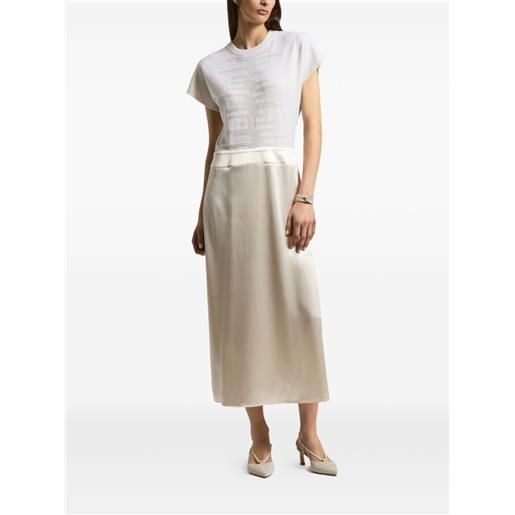 Peserico abito midi in raso - bianco