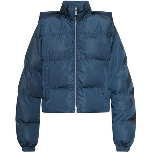 Off-White arrow-print padded jacket - blu