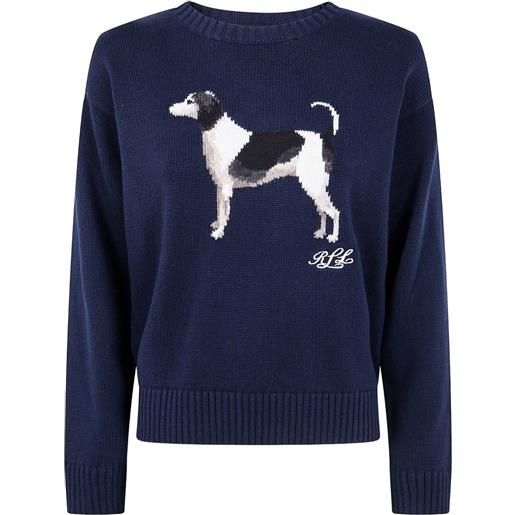 Lauren Ralph Lauren maglione girocollo con ricamo - blu