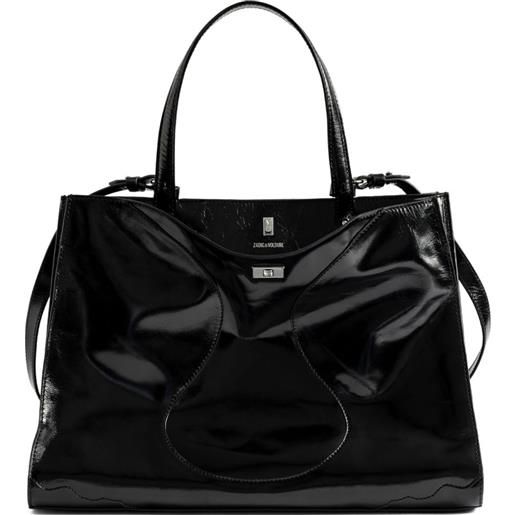 DORIS&JACKY Borsa Tote In Pelle Donna, Media, Con Tra Colla E Manici, Colore Nero, Fodera In Cotone, 30,5x19,6x14 Cm - 2