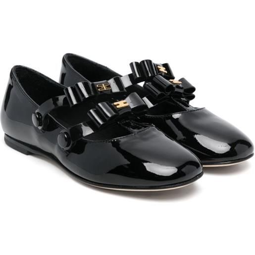 Elisabetta Franchi La Mia Bambina ballerine con logo - nero