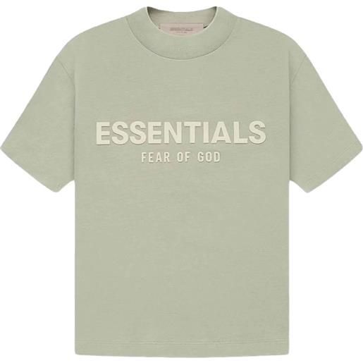 FEAR OF GOD ESSENTIALS KIDS t-shirt con logo goffrato - verde