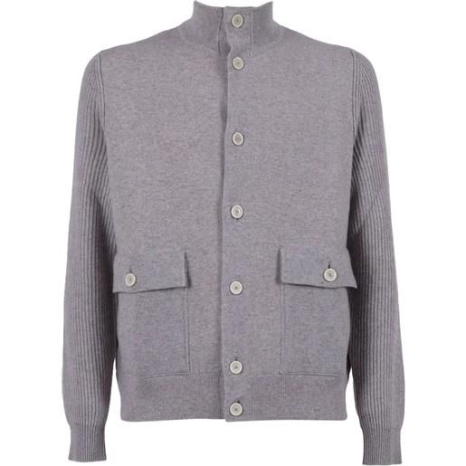 Lardini cardigan a coste - grigio