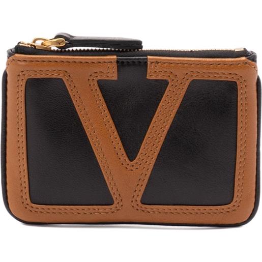 Valentino Garavani portafoglio viva superstar in pelle con logo v - nero
