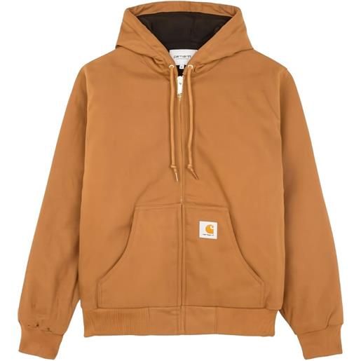 Carhartt WIP piumino con cappuccio e logo - marrone