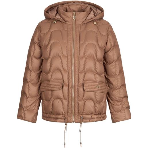 LIU JO piumino trapuntato con cappuccio - marrone