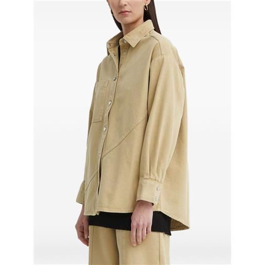 AERON giacca-camicia con tasca applicata e chiusura a bottoni - toni neutri