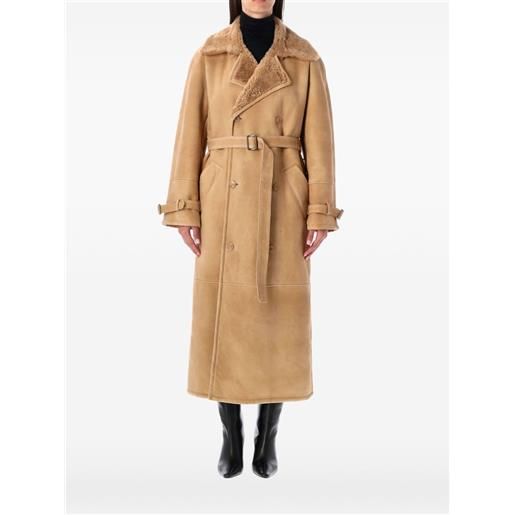 Sword cappotto in shearling con cintura - toni neutri