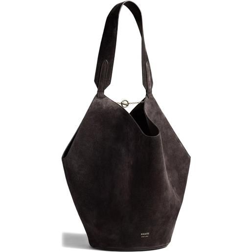 KHAITE borsa a spalla in pelle scamosciata - marrone
