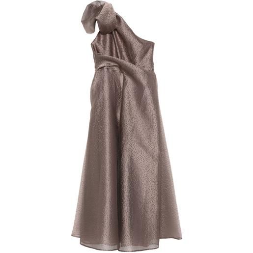 Talbot Runhof abito monospalla - marrone