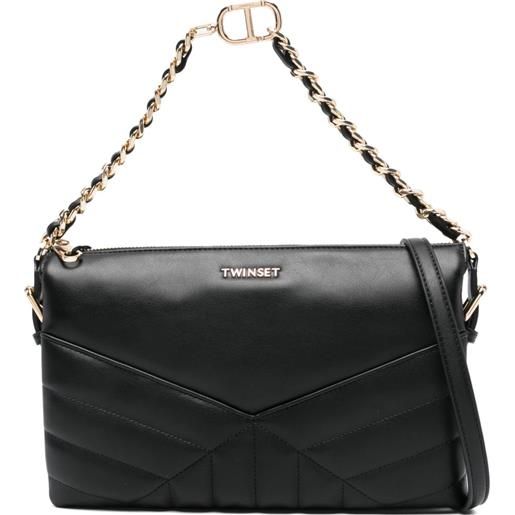 TWINSET borsa a spalla trapuntata con catena - nero