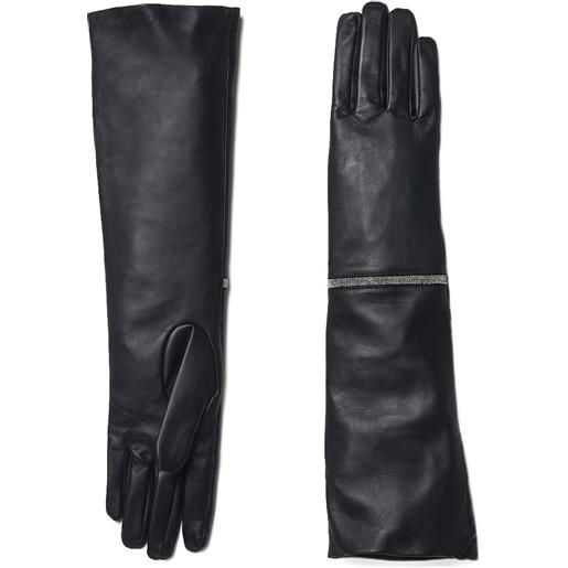 Peserico guanti lunghi con zip - nero